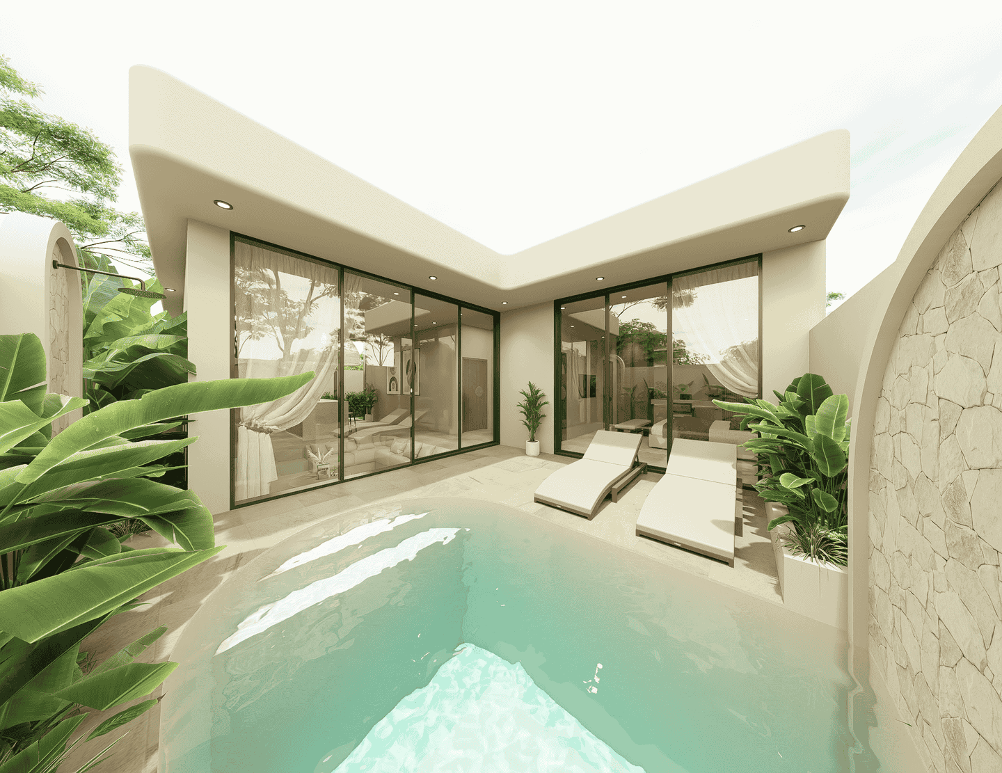 MODERN TROPICAL 2 BEDROOM VILLA FOR SALE LEASEHOLD IN BABAKAN BE-2207 